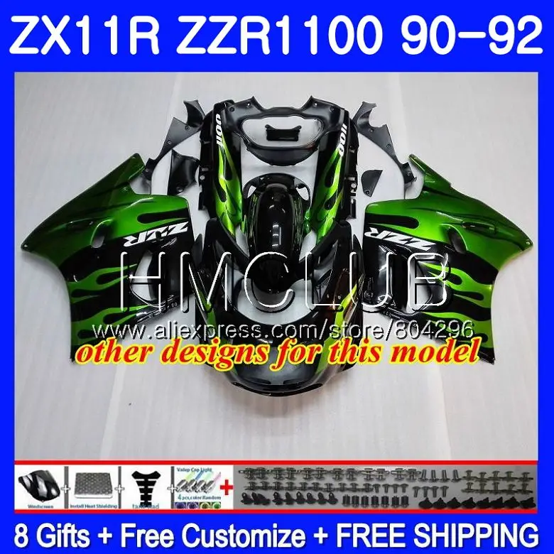 Корпус для KAWASAKI NINJA ZX 11R ZZR 1100 ZX11R 90 91 92 13HM.8 ZZR1100 синий черный ZX11 R 11 1990 1991 1992