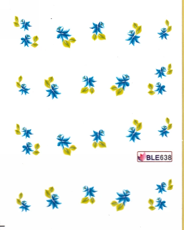 11 упак./лот переводка NAIL ART наклейки на ногти Цветок Трава Роза саронская CANNA BLE631-641