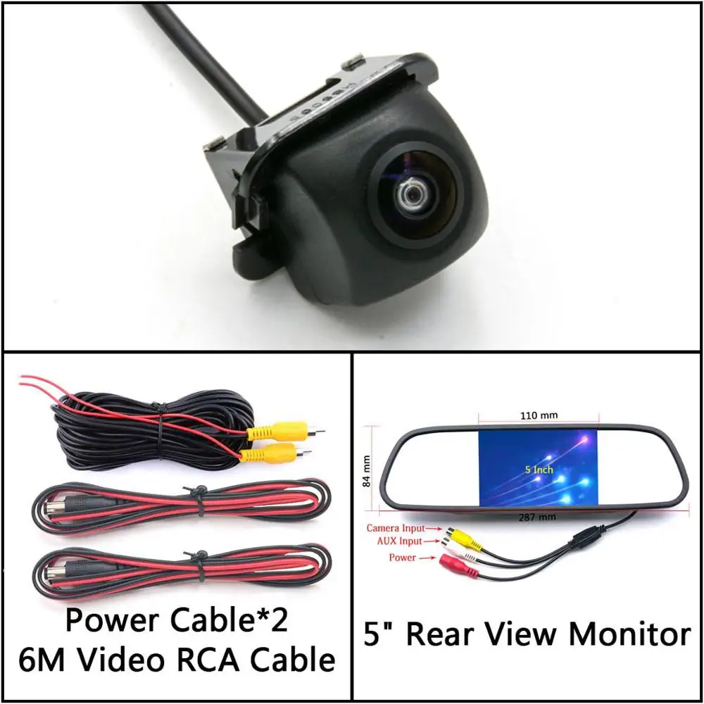 Cam N 5 inch Mirror 175 градусов HD камера заднего вида для Toyota Camry Sedan 2007 2008 2009 2010 2011 2012 парковочный монитор - Название цвета: Cam N 5 inch Mirror
