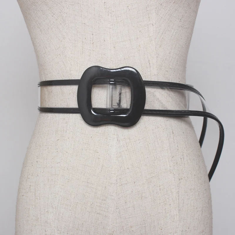 Новинка 2019 Женский поясной ремень прозрачный длинный из смолы ремешок для платья
