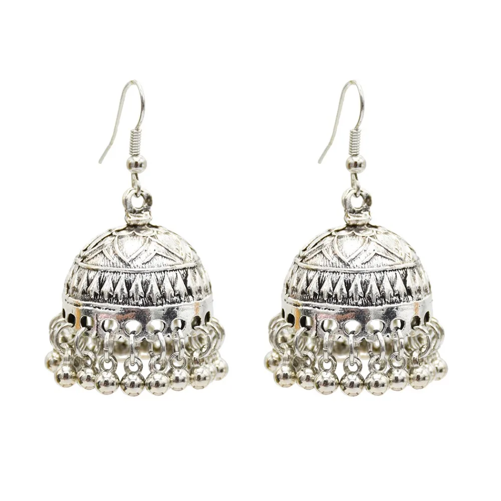

Fashion Indian Earrings Women Oxidized Jhumka Color Big Long Tassel Bells Drop Earrings Afghan Egypt Gypsy Ethnic Jewelry