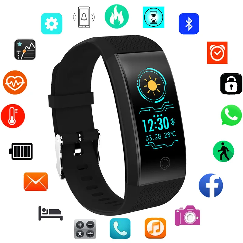 Спортивные цифровые женские часы силиконовые наручные фитнес-трекер Bluetooth relogio