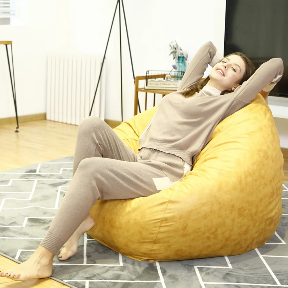 Технология ТКАНЬ Кресло мешок фасоль простой стиль большой Beanbag без наполнителя