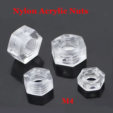 100 шт M4 нейлоновые шестигранные акриловые гайки шестиугольник PC прозрачная