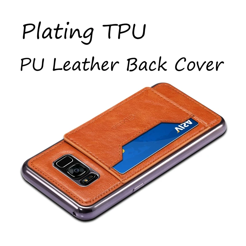 Ultra Slim Leather Phone Stand Back Cover With Card Slot And Strap For Samsung Galaxy S8 Plus Case Luxury Brand Shockproof | Мобильные