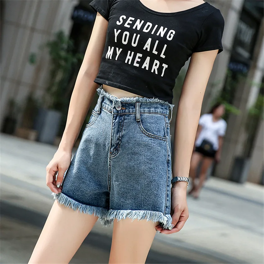 New Fashion Vintage Summer Jeans Shorts Student A-line Hole Women High Waist Denim Chic Girl Short Pants Hot WZ836 | Женская одежда