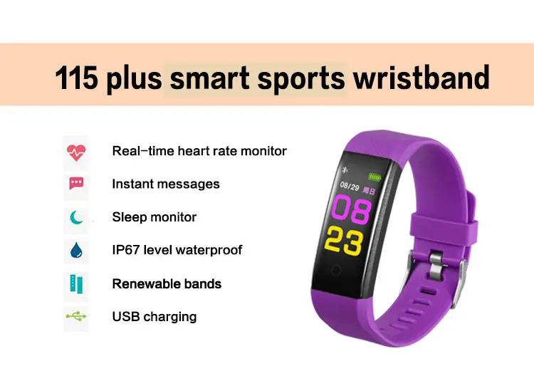 2019 монитор сердечного ритма Smartband кровяное давление фитнес трекер умные часы