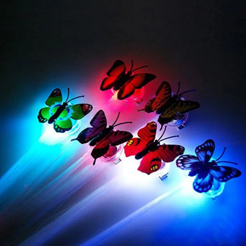 Glow Party Supplies Rave Neon/Led Party Glow In The Dark Butterfly White/Blue/Red/Green/Color Led Hair Clip Wedding Decoration
