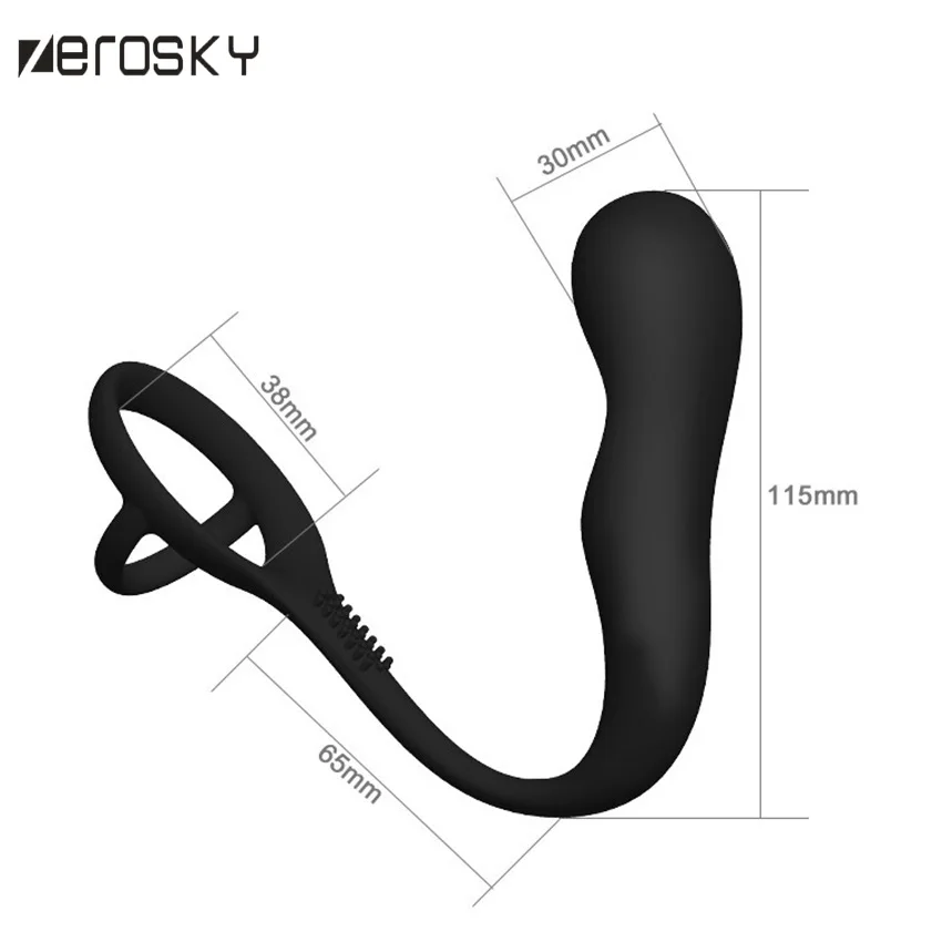 Zerosky замок целомудрия мужской массажер простаты Анальная Вибрирующая пробка