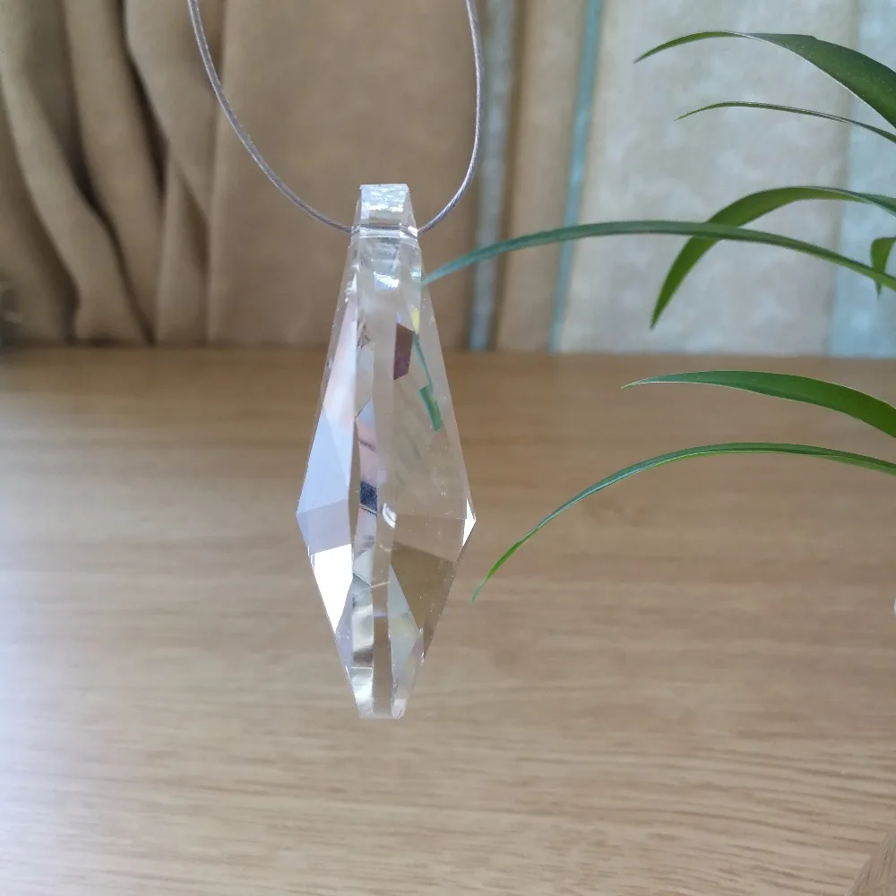 

Newest ! 6pcs 76mm Chandeliers For Wedding Chrimtas Tree Decoration Crystal Glass Lighting Suncatchers Drop Prism Pendants