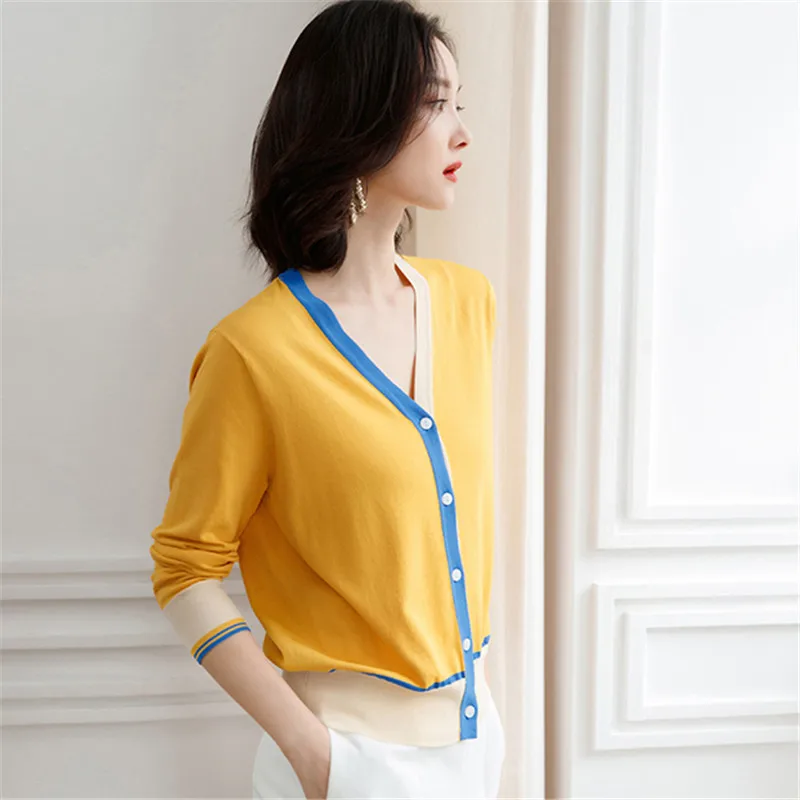 Summer Women Sweater 2019 New Thin Ice Silk Female Short Tops Cardigan Loose Single-Breasted Ladies Jacket Qw050 |