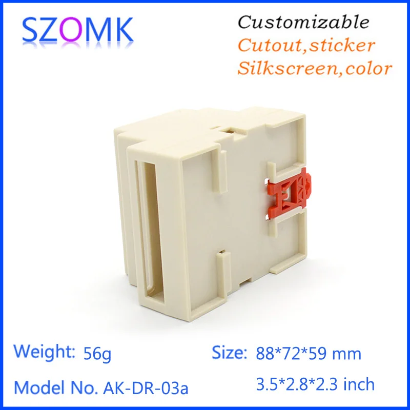 Бесплатная доставка пластиковая коробка для электроники plc din rail box (1 шт.) 88*72*59 мм