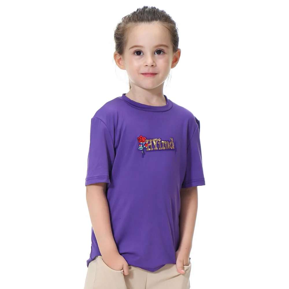 2019 г. летняя Новинка Детская футболка для девочек Исламская одежда с короткими