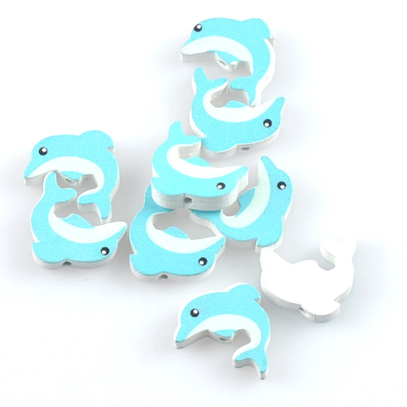 50 шт. деревянные бусины в виде дельфина 19x17 мм|beads for jewelry making|spacer beadswood spacer beads |