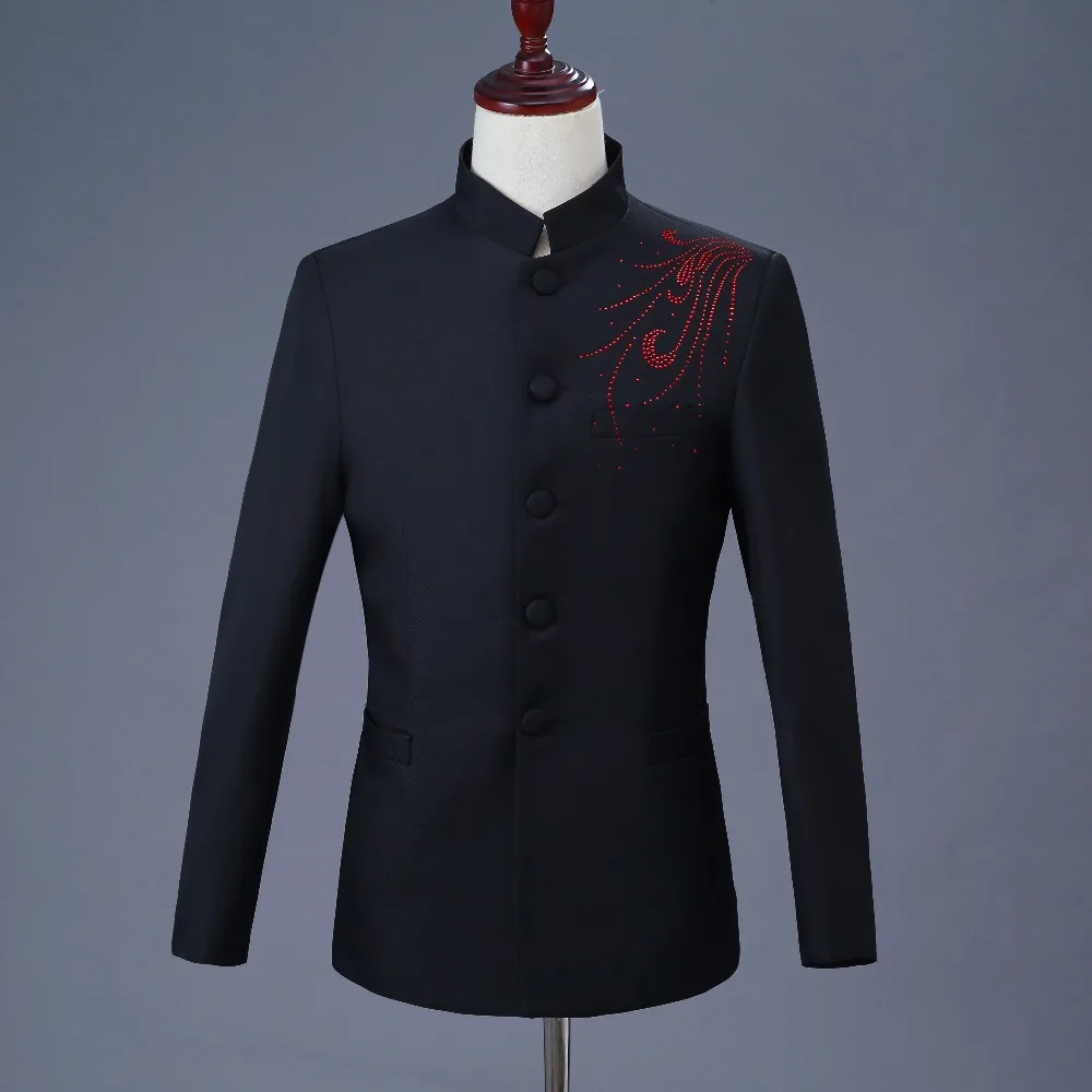 2018 New Elegant Brand Wedding Mens Suit Flower Single Breasted For Men Slim Fit Groom Tuxedo Blazer Costume Homme Mariage | Мужская
