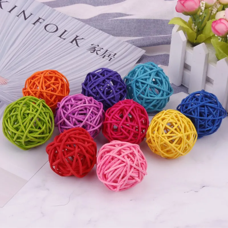 12 шт.*5 см Прелестный эльфийский ротанговый шар DIY свадебная вечеринка декор Зимняя страна чудес Подарки на день рождения Детский сад Отель Бар Обеспечение.