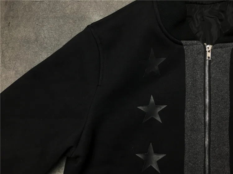 Новинка 19ss Мужской рукав на резинке стерео искусственная кожа звезды высокая пара бейсбольные пальто и куртки абстрактное цифровое пальто мотор# E147
