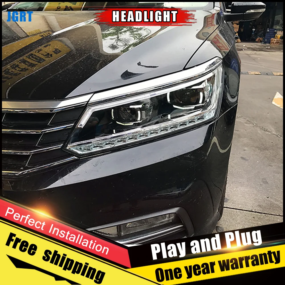 2 шт. светодиодный льные светодиодные фары для vw Passat 2011 2017 ные DRL двухлучевые H7 HID