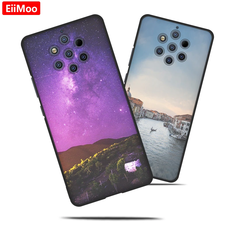 Силиконовые чехлы EiiMoo для Nokia 9 PureView Модный мягкий чехол из ТПУ с пейзажным