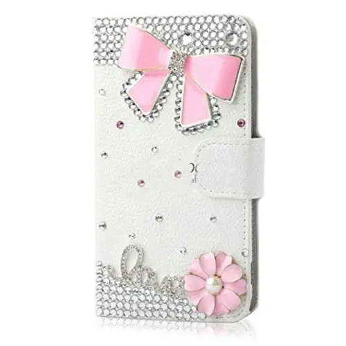 Handmade Bling Diamond Rhinestone PU Leather Filp Cover Wallet Case For Samsung galaxy S8 S9 S10 S20 S21 FE S22 Ultra PLUS S10E