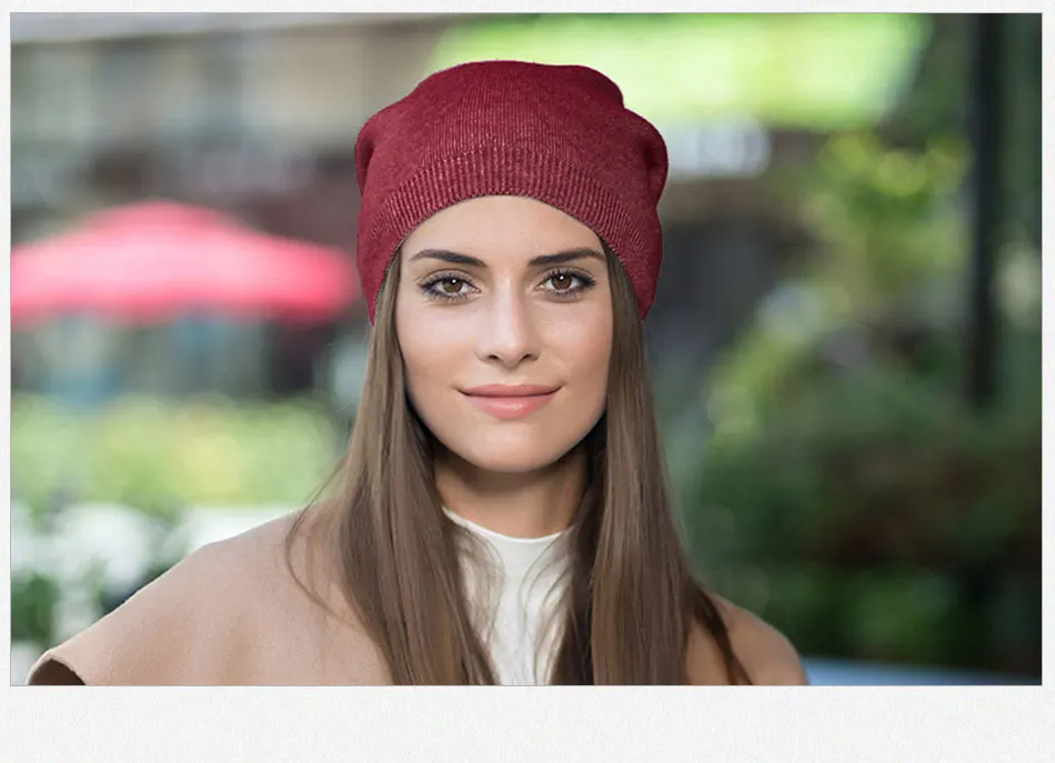 Evrfelan модные однотонные осенние шапки Skullies для женщин, теплые зимние вязаные шапки бини, женские шапки высокого качества Gorros Bonnet
