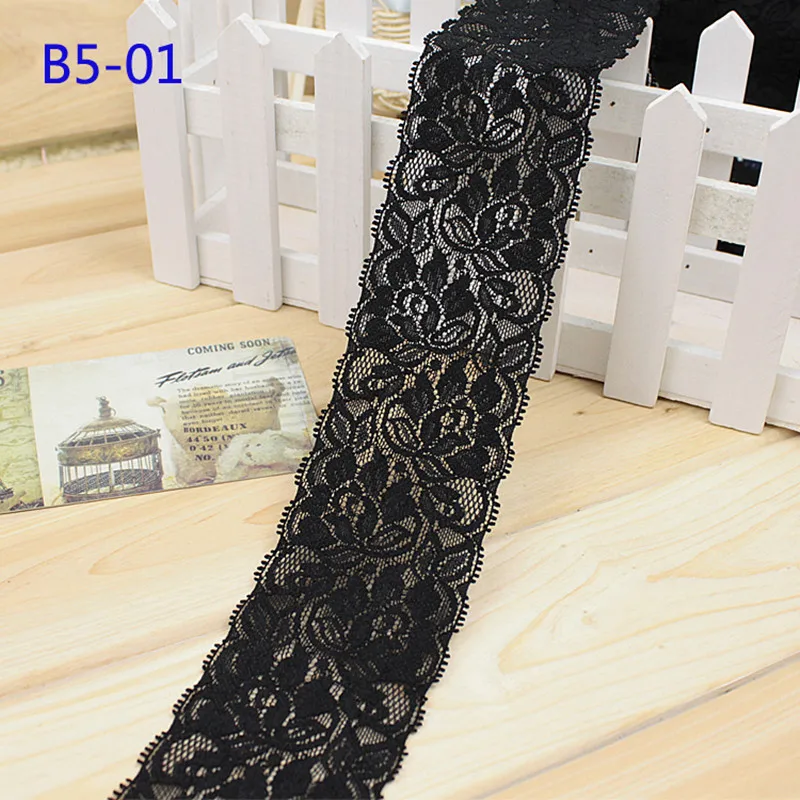 Эластичная кружевная ткань 1 м ширина 6 5 см 8 цветов Швейные аксессуары для одежды