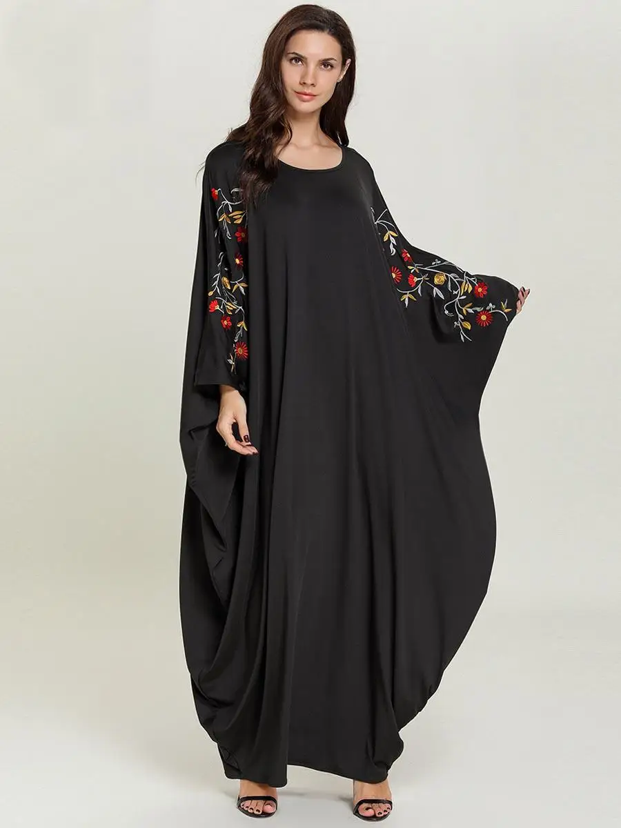Дубай рукав летучая мышь Farasha Abaya кафтан мусульманское платье для женщин длинный
