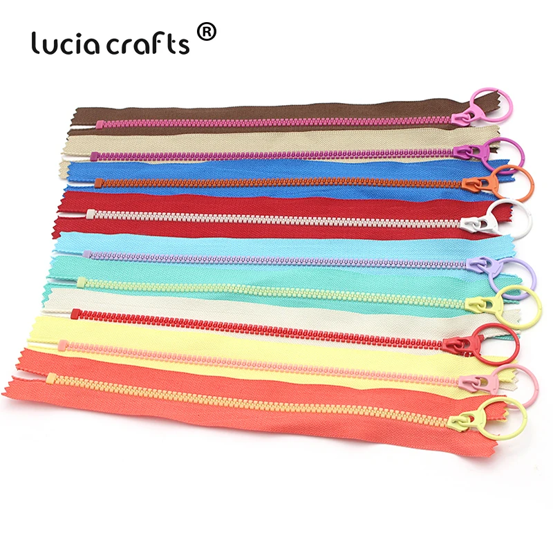 Lucia crafts 10 шт случайный цвет близкий конец смолы застежки молнии тянуть кольцо на