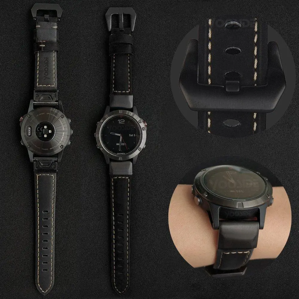 YOOSIDE Fenix 6 браслет 22 мм Quick Fit из натуральной кожи ремешок для часов Garmin Fenix 5/5 Plus/Forerunner 935/Instinct