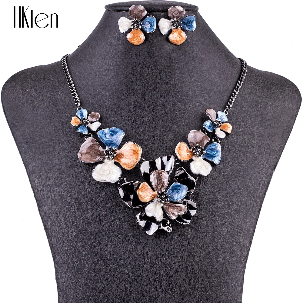 MS1504762 Fashion Jewelry Sets High Quality Necklace For Women Multicolored Crystal Unique Flower Design Party Gift | Украшения и