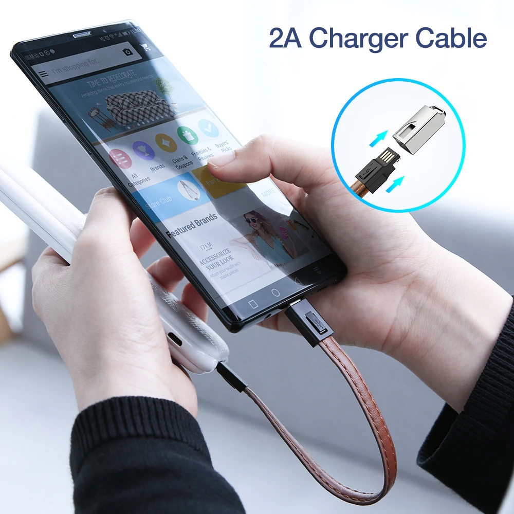 Брелок 2 в 1 Micro Usb кабель для iPhone X Xr Xs Max 8 7 6 S зарядное устройство Шнур Быстрая