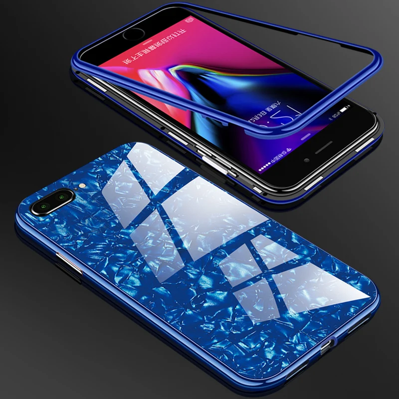 Роскошный Магнитный чехол-книжка для iPhone XS Max XR X 6 7 8 Plus, чехол из закаленного стекла