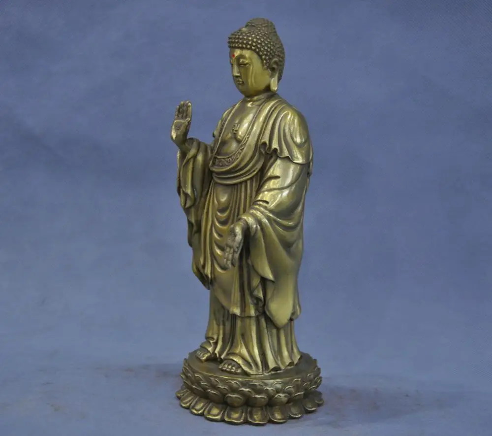 10&quot China Standing Shakyamuni Sakyamuni Buddha Brass Bronze Statue | Дом и сад