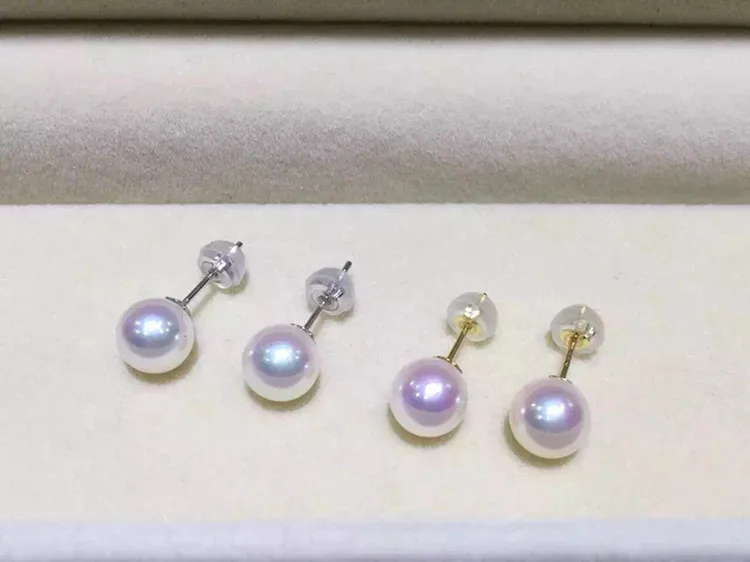 Женские серьги гвоздики из серебра 925 пробы с натуральным жемчугом|pearl stud earrings|stud