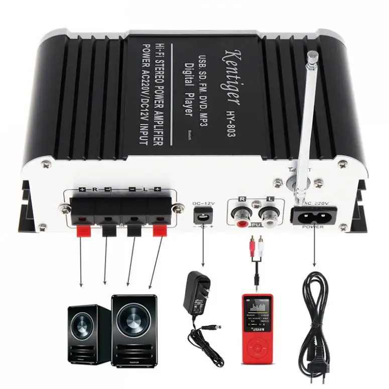Автомобильный усилитель 12В 2CH Hi Fi Bluetooth Авто Аудио Мощность FM радио плеер