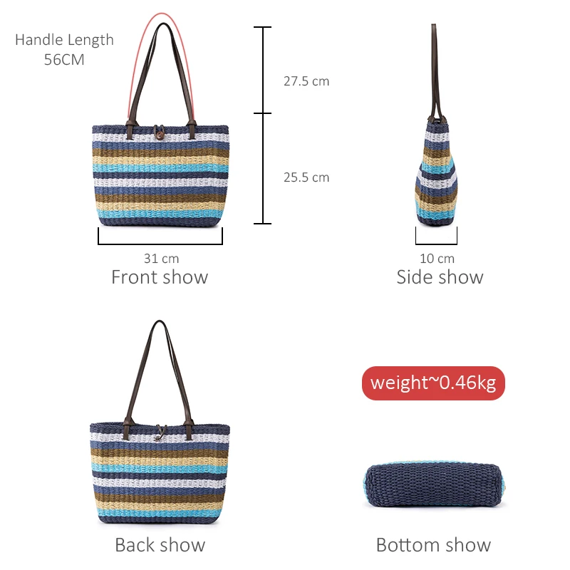 Женская соломенная сумка на плечо LOVEVOOK летние сумки из ротанга для путешествия с