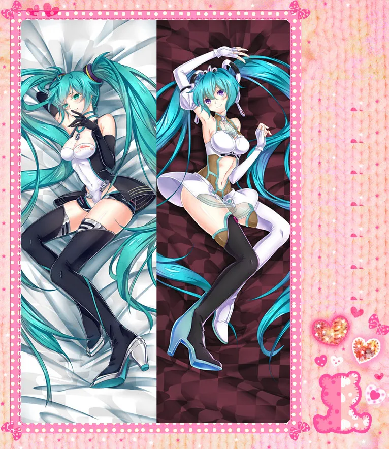 Аниме мультфильм Хацунэ Мику двойной Болстер Обнимая наволочка персиковая кожа 2