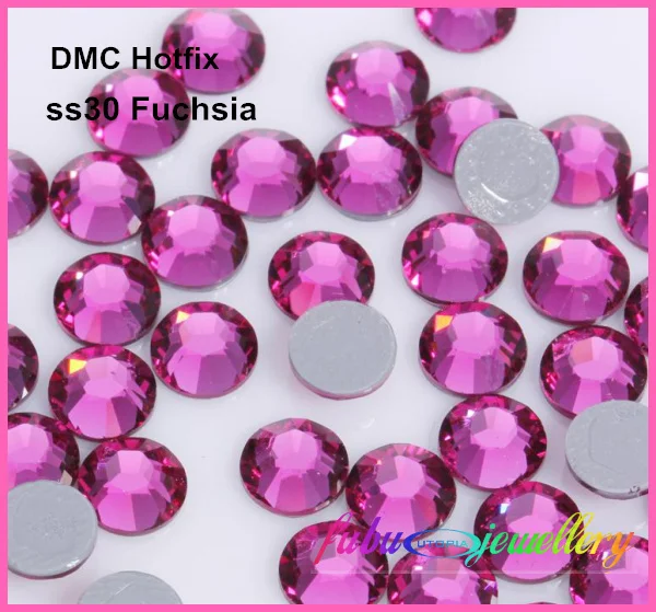 Бесплатная доставка! 288 шт./лот ss30 (6 3-6 5 мм) высокое качество DMC фуксия