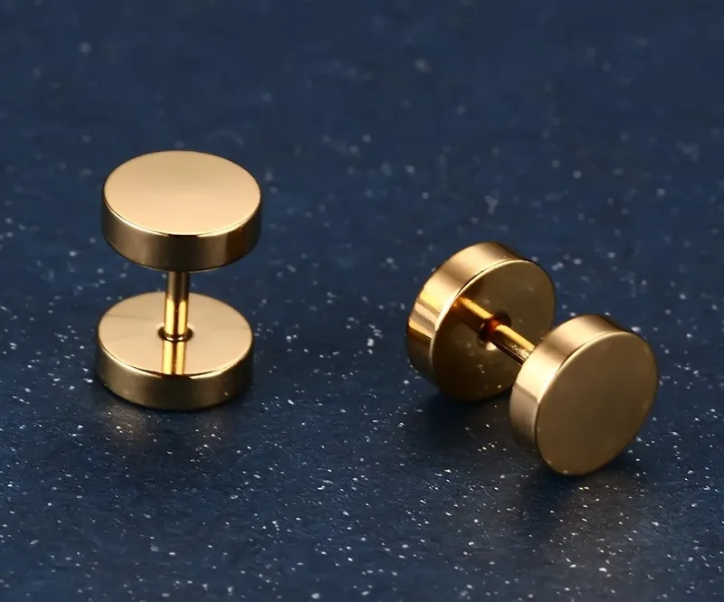 Эксклюзивные серьги Vnox в виде гантелей из нержавеющей стали ювелирные изделия 5