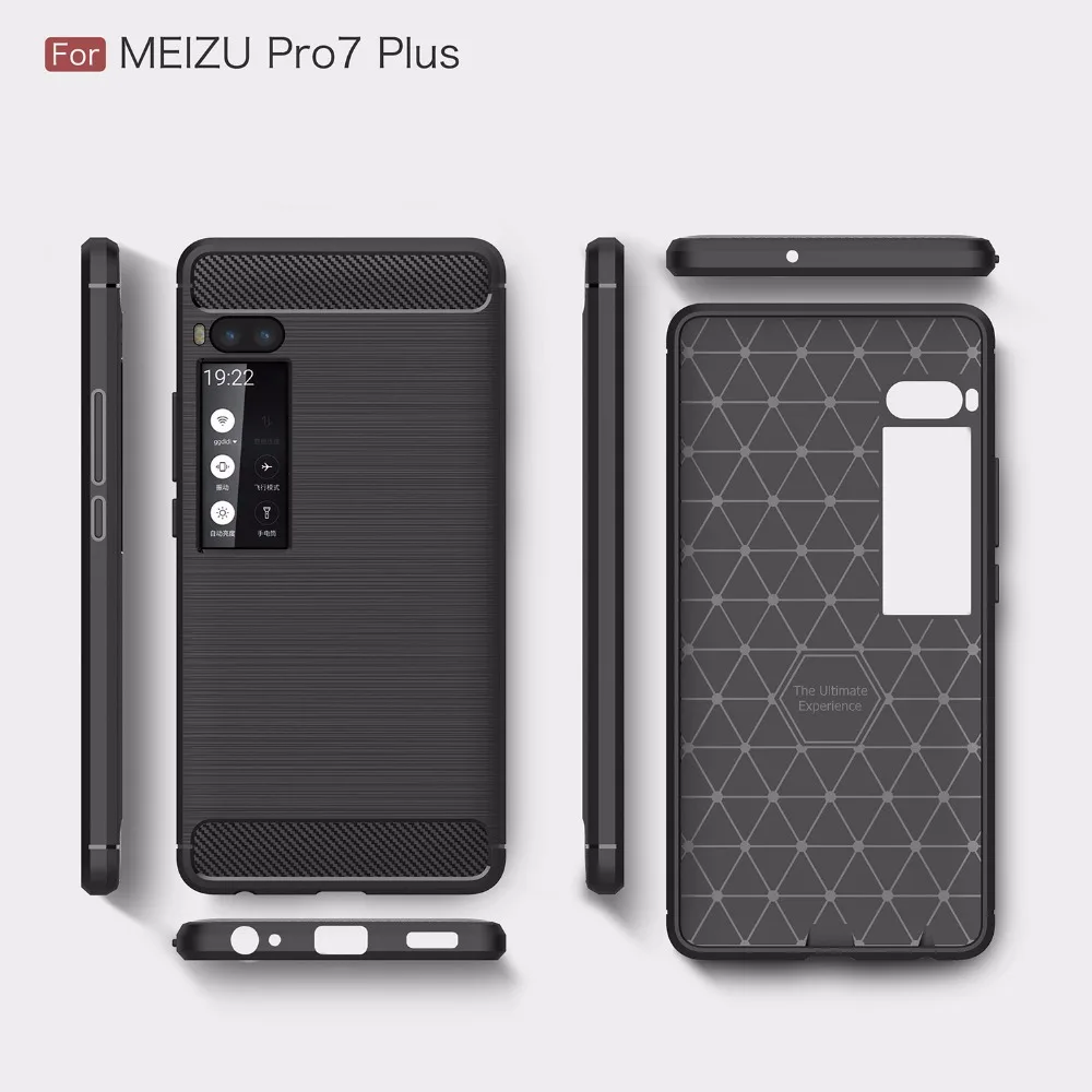Чехлы для телефонов Meizu Pro 7 Plus углеродное волокно текстура матовый мягкий