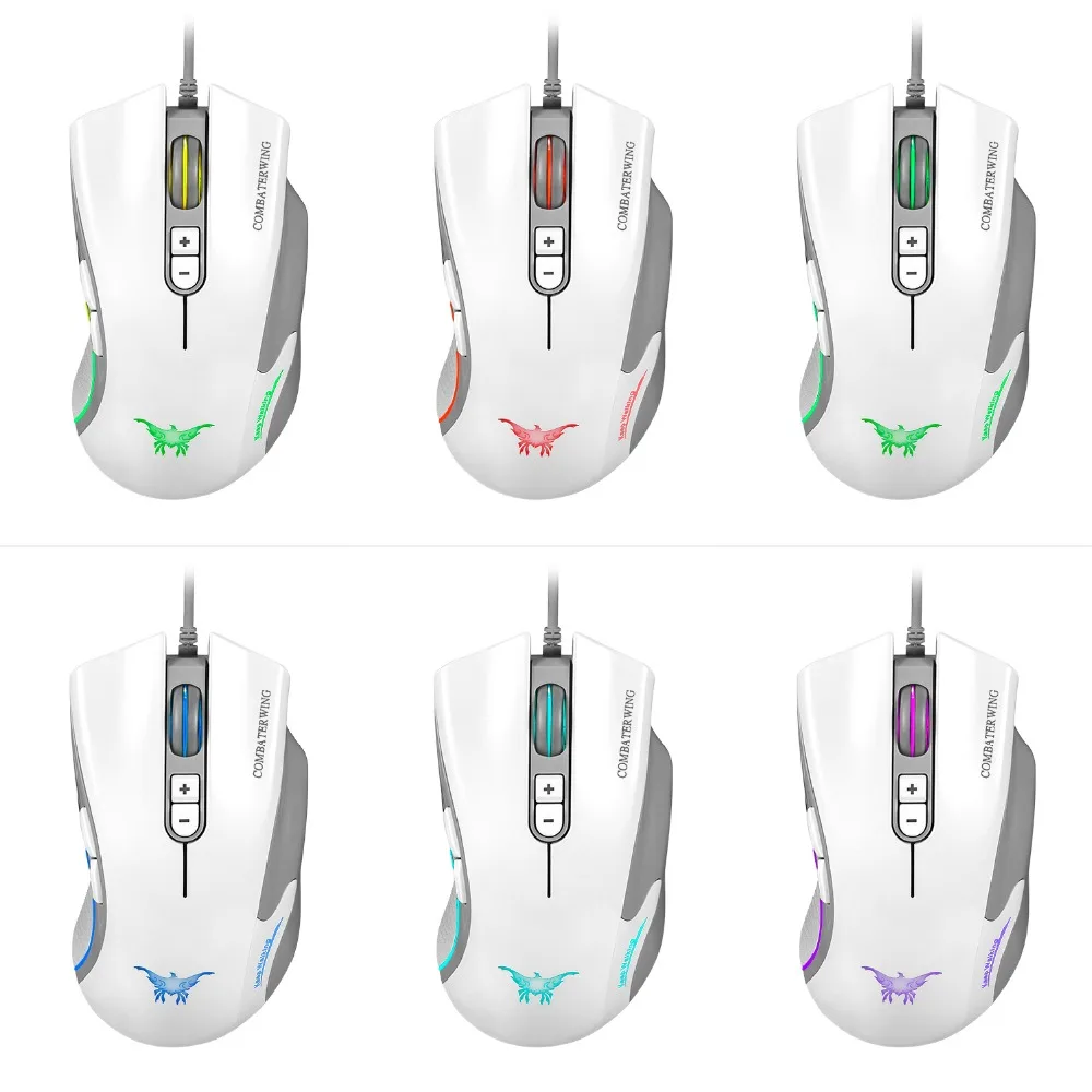 GOOYIYO - Professional Gaming Mouse Adjustable 4800 DPI Wired Mice 7 Button 6 LED Color Ergonomics PC Computer Gamer | Компьютеры и