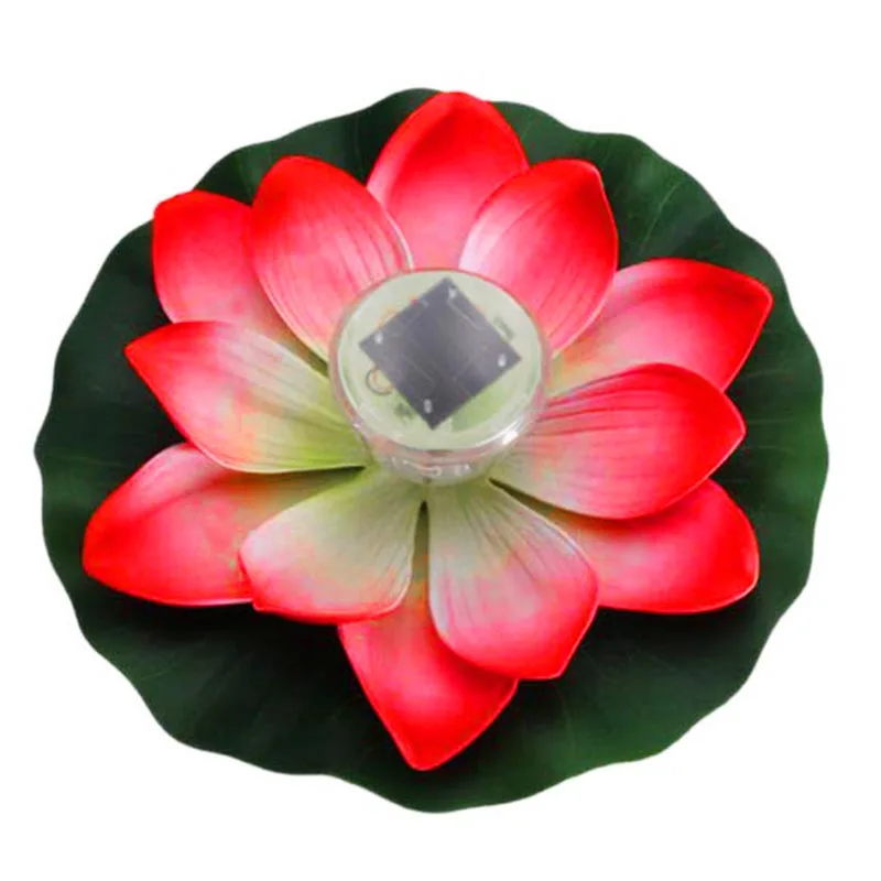 Светодиодный светильник в форме цветка лотоса на солнечной батарее плавающая