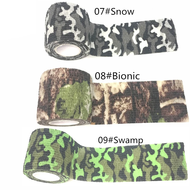 

1pcs 5cmx4.5m Outdoor Tactical Army Camo Hunting Shooting Tool Camouflage Stealth Tape Bandage Waterproof Airsoft Durable Wrap