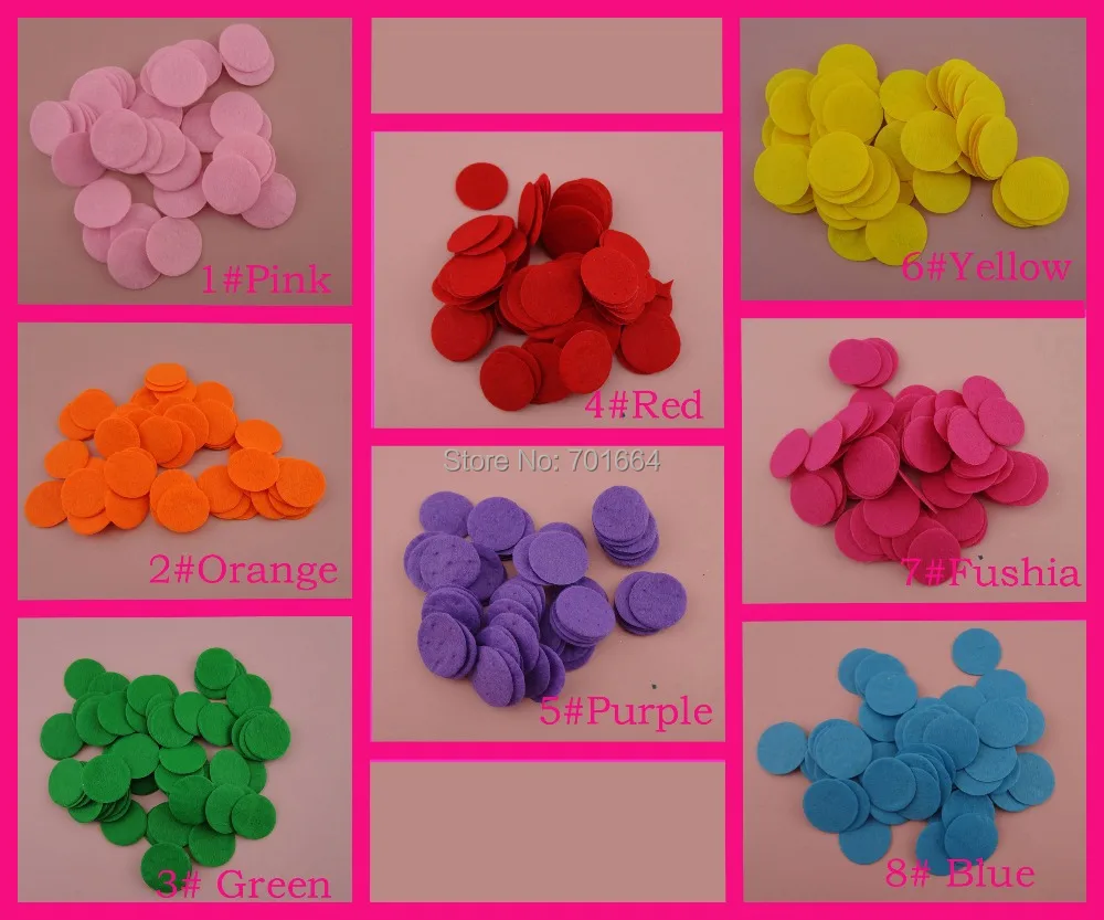 

500PCS 3.0cm 1.15" Single Solid Color Round Felt Pads Patches for DIY hairbands Accessories,non-woven fabric Circles appliques