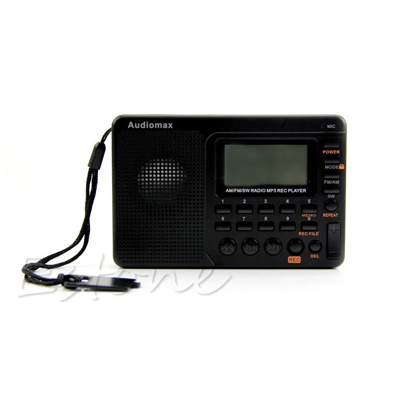 Цифровой тюнинговый ЖК-приемник TF MP3 REC плеер AM FM SW Полнодиапазонный радио портативный