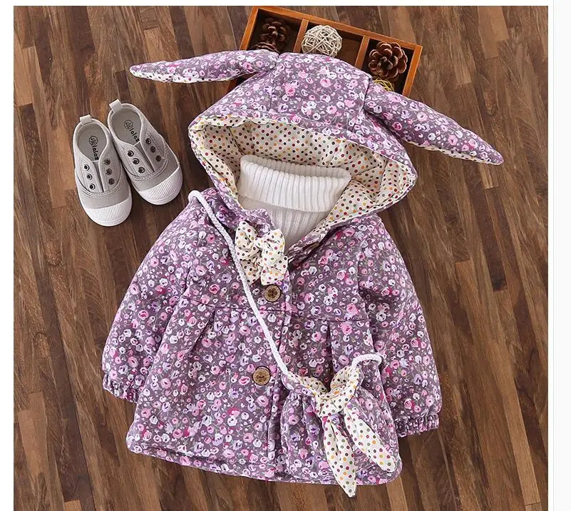 Хлопковая стеганая куртка с кроликом для маленьких девочек 2|jacket jacket|jacket girljacket