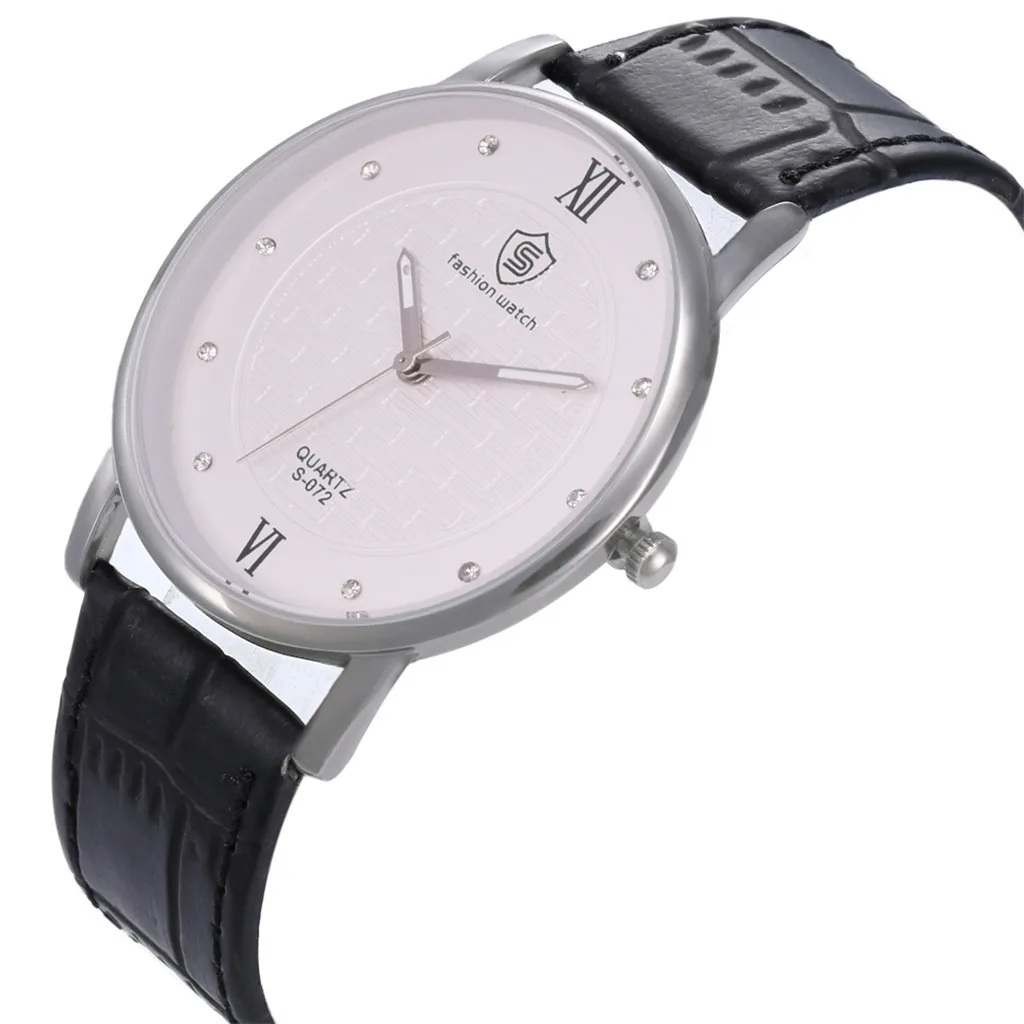 men watches Geneva Brand Luxury Leather male Quartz Wrist Watches Quality Fashion relogio feminino luxo marca Dropship | Наручные часы