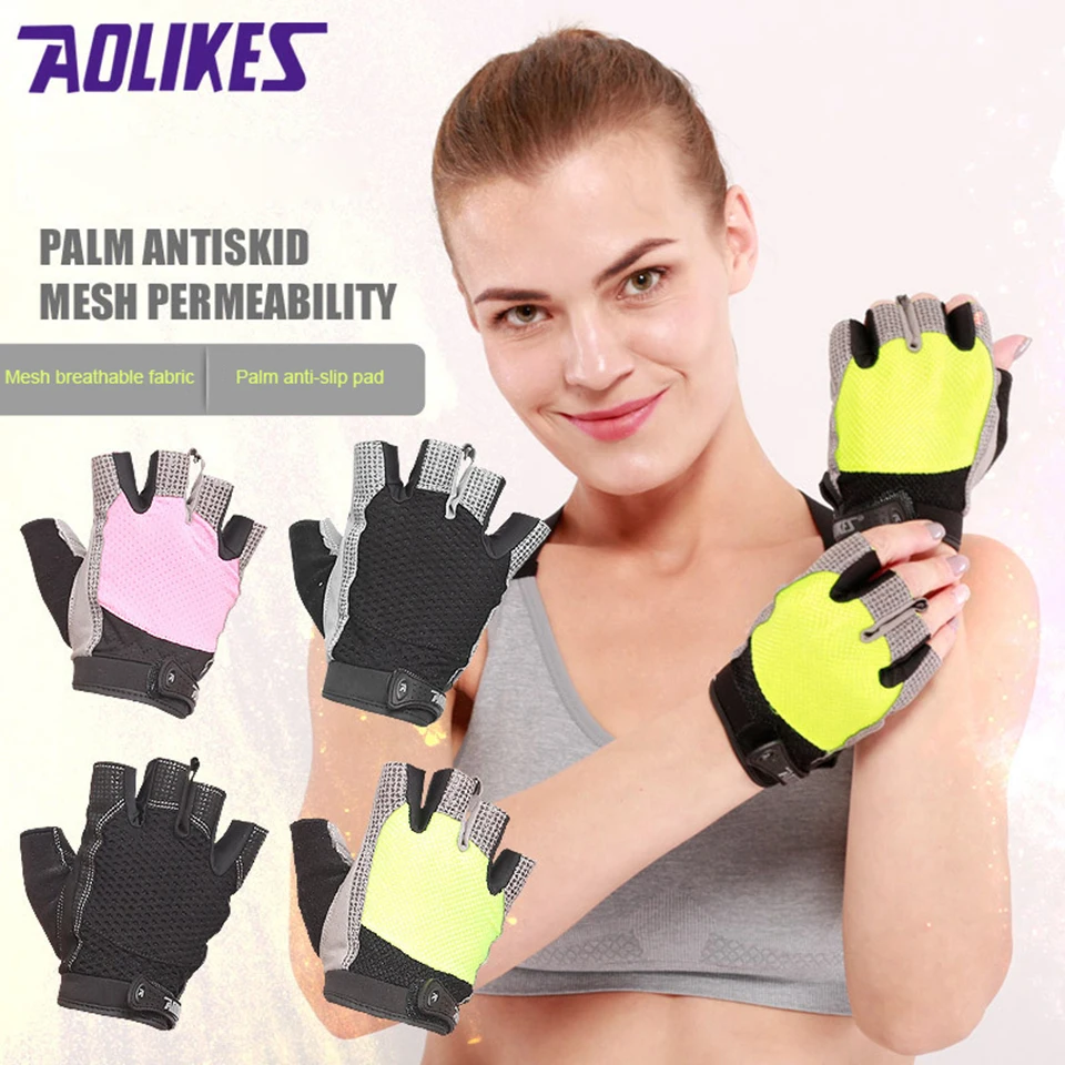 

Gym Fitness Gloves Protector Sports Breathable Fabric Protection Anti Slip Palm Pads Adjustable For Men Women