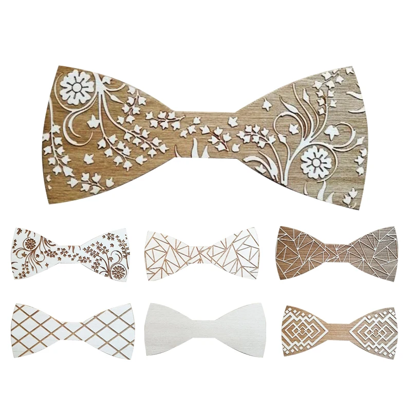 

Personalize Vivid Laser Design Wood Bowties Luxury Looking Wooden Mens Bow Tie 2018 Man Wedding Accessories Noeud Papillon Homme
