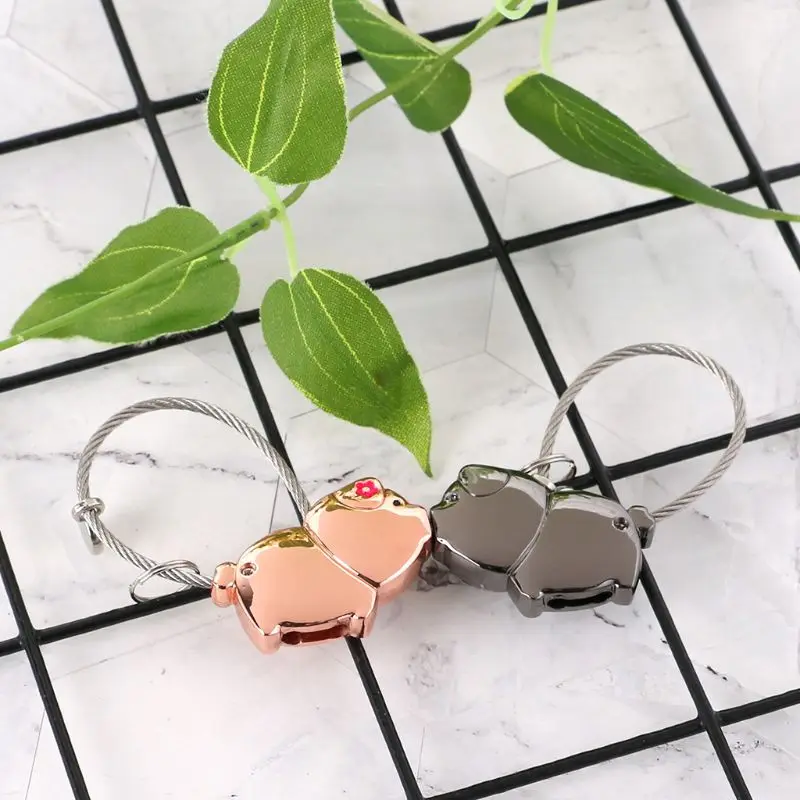Мини Новинка Lucky Pig парный замок безопасности без ключей без паролей милый любовник брелок с поросенком кулон украшение подарки